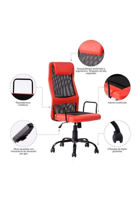 Silla Gamer Mersh II Rojo-4