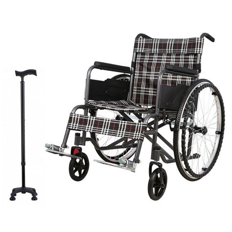 silla de ruedas plegable 2.0+bastón de 4 apoyos t-0