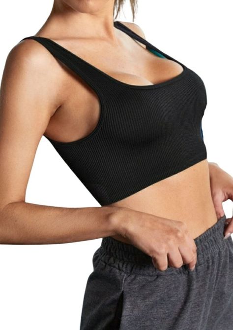Top Basico Algodon MLK Casual Negro Mujer-0