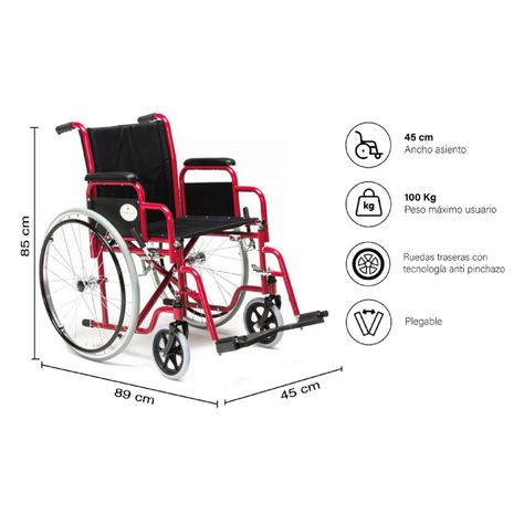 Silla de Ruedas Standard Plus Desmontable y Plegable-1