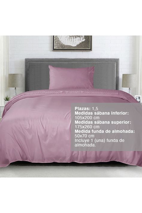 Sábana Broderie 1,5 Plazas Lila-1