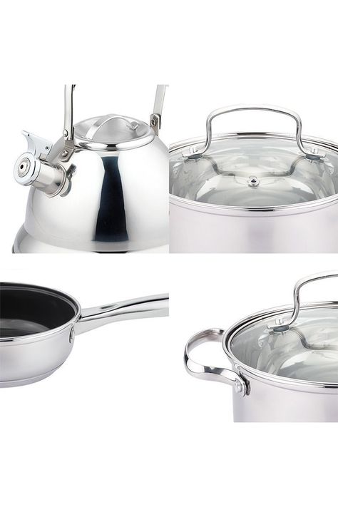 Batería Cocina 5 Piezas Acero Inoxidable Gris-4