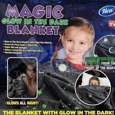 Manta Luminosa Frazada Mágica 1.5 Mts Brilla En La Oscuridad-2