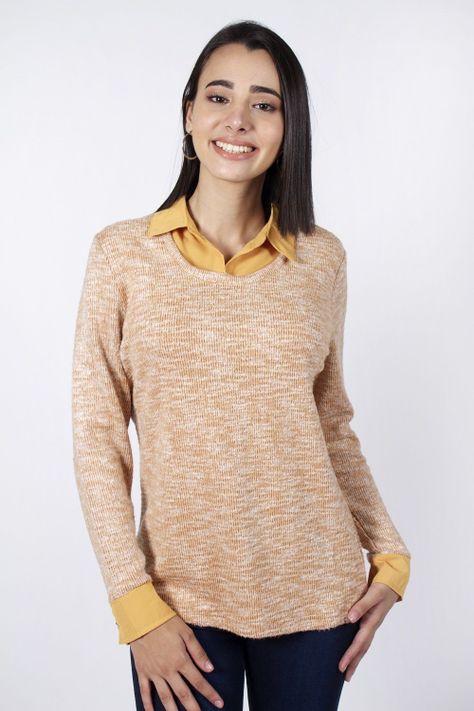 Polera chanel mostaza-0
