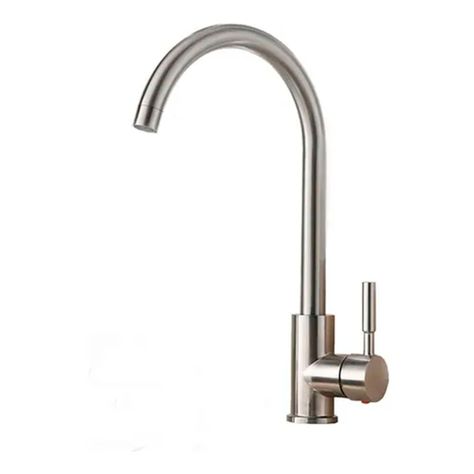 Grifo Monomando Llave Lavaplatos Lavaloza Acero Inoxidable-0