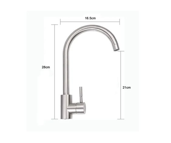 Grifo Monomando Llave Lavaplatos Lavaloza Acero Inoxidable-1