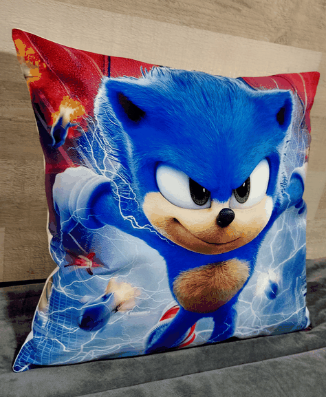 Cojín Felpa 45x45 cm Erizo Sonic Extra Suave -1