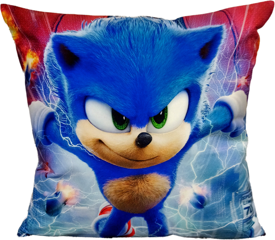 Cojín Felpa 45x45 cm Erizo Sonic Extra Suave -0