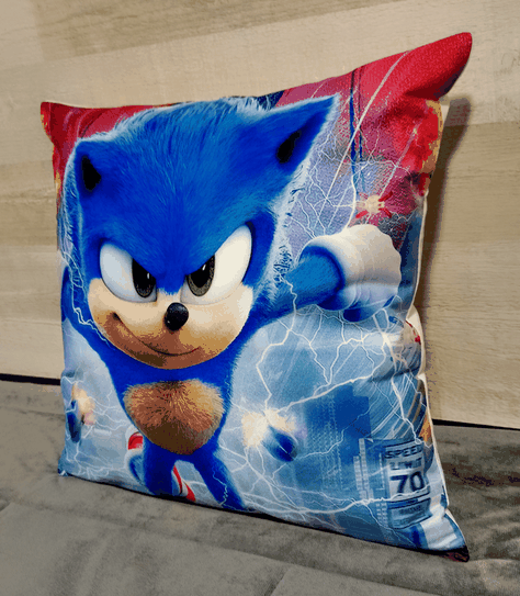 Cojín Felpa 45x45 cm Erizo Sonic Extra Suave -2
