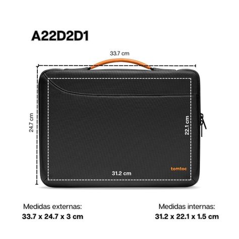 Tomtoc Maletín A22 Para Notebook Y Macbook Pro De 14''- Negro-2