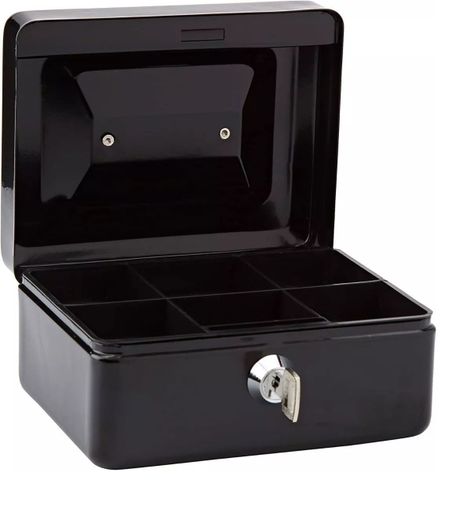 Caja Fuerte Metálica Con Llave Negro-1