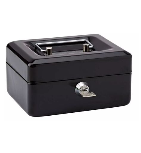 Caja Fuerte Metálica Con Llave Negro-0
