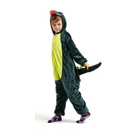 Pijama Y Disfraz Enterito Polar Niño Dinosaurio-0