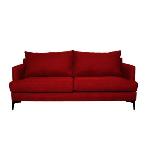 Sofá Aldara Chenille Tipo Lino Rojo 2C-0