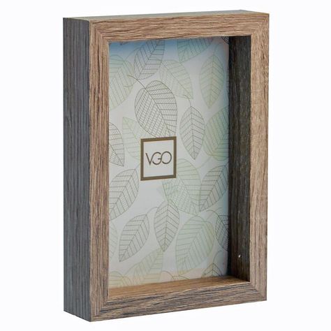 Marco plástico box simil madera Marron 10x15 cm-0