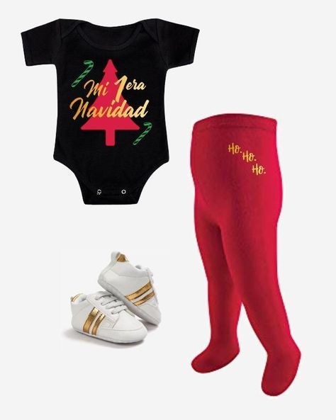 Conjunto Bebé Diseño Mi Primera Navidad 3 Piezas Algodón-0