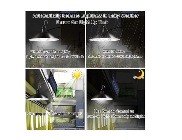 Lampara Solar Doble Colgante 240w Plafon + Control-3