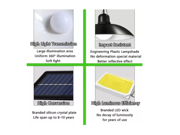 Lampara Solar Doble Colgante 240w Plafon + Control-2