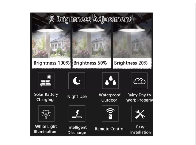 Lampara Solar Doble Colgante 240w Plafon + Control-4