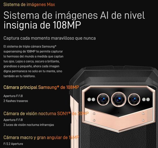 Doogee V Max - 5G Resistente GPS, 22.000mAh, RAM 12GB, 108MP-6
