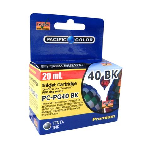 Tinta 40 Black Cartucho Compatible Canon Pg 40 2ml Pacific Color-0