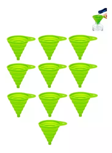 Pack X10 Embudo Plastico Embudo De Silicona Plegable Embudo-0