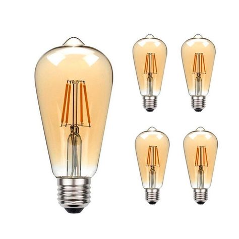 Pack 5 Ampolletas Filamento Led 4W Vintage ST64-0
