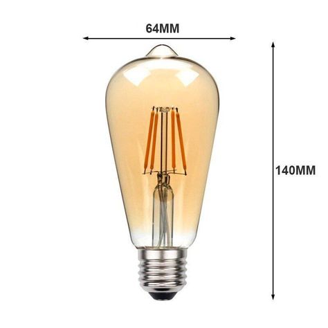 Pack 5 Ampolletas Filamento Led 4W Vintage ST64-2