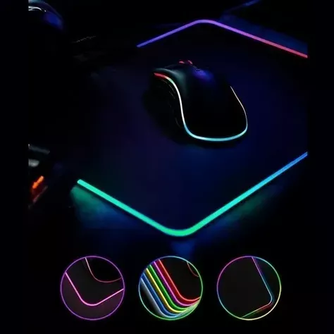 Mouse Pad Alfombrilla Antideslizante Luz Led Rgb Gamer-3