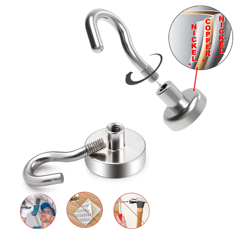 Iman forma de gancho garfio carga 20 kg magnetico-4