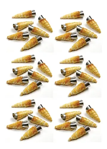 Pack X36 Cono Molde Para Cannoli Cachito Croissant Pan Danes -2