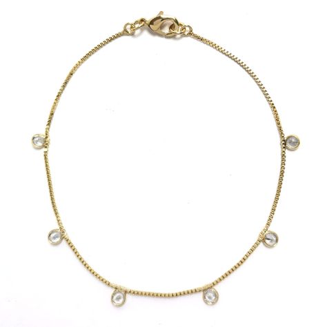 Pulsera Veneciana 6 Circones Enchapado Oro 18K-0