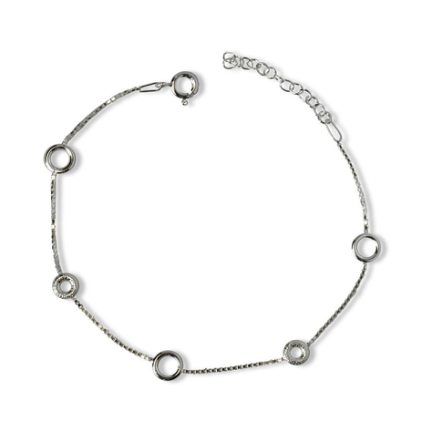 Pulsera Círculos y Donas Plata Fina 925-0