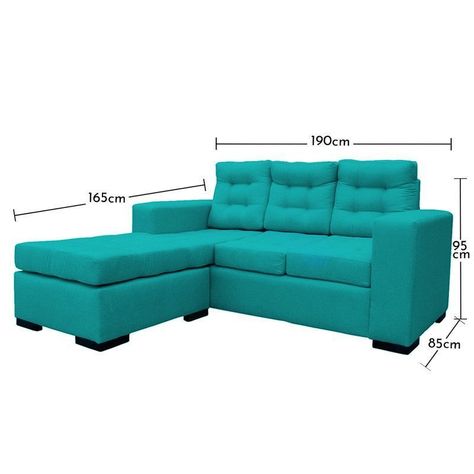 Seccional Antu Chenille Tipo Lino Turquesa 3 Cuerpos-3