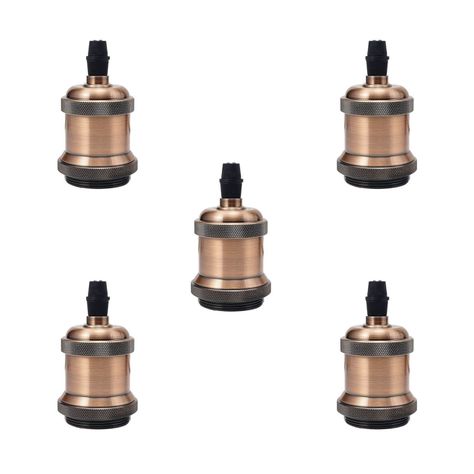 Pack 5 Soquetes E-27 Bronce Vintage-0