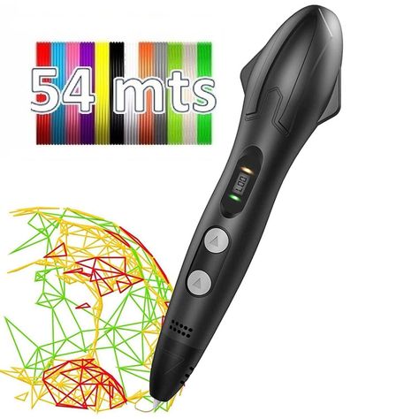 Boligrafo de impresión 3D SM-03 PLA ABS + 54mts filamentos - negro-0