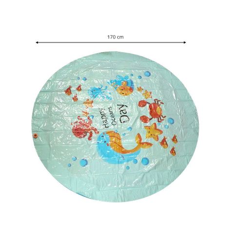 Piscina Alfombra Lanza Agua Xl Niños Cascada 170 Cm Peces-1