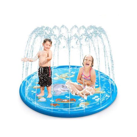 Piscina Alfombra Lanza Agua Xl Niños Cascada 170 Cm Peces-2