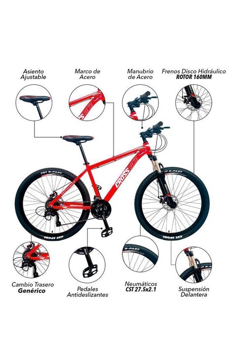 Bicicleta Mountain Bike Challenger Aro 27,5" Rojo-3