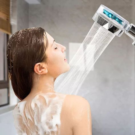 Cabezal De Ducha Turbo Alta Presión Ducha Hélice Ahorro De Agua-3