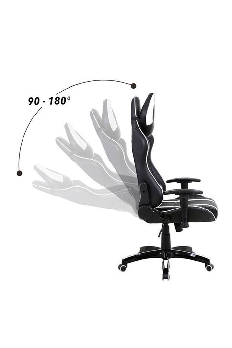 Silla Gamer Racing Reclinable Blanco-3