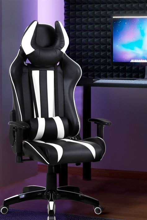 Silla Gamer Racing Reclinable Blanco-1