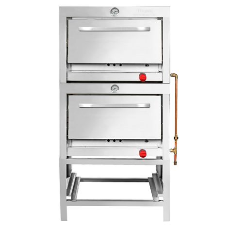Horno Ticgas 2 Cámara Inox. Industrial. 58x65 gas Natural-0