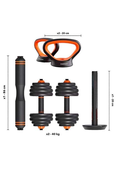 Set Pesas Ajustable 40 Kg Kettlebells Negro-2