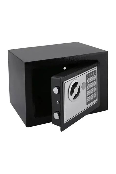 Caja Fuerte Caja Seguridad Digital Para Anclar A La Pared Negro-1
