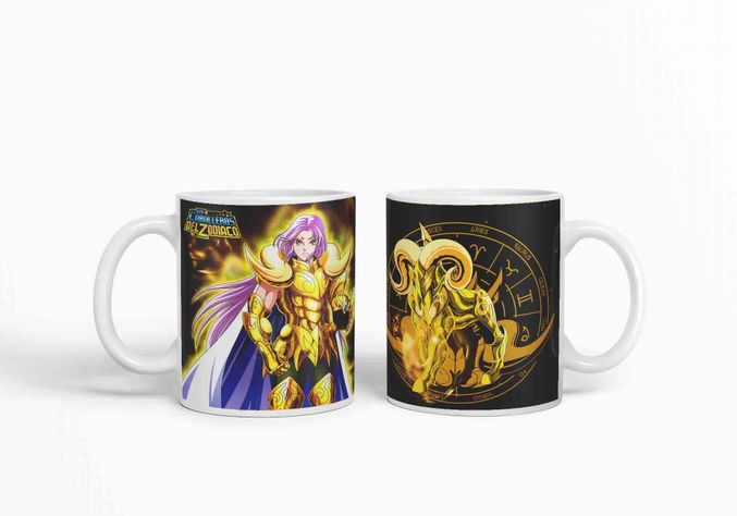 Taza Caballero del Zodiaco - Aries Negro D5-2