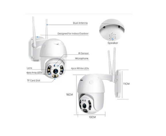 Cámara Ip Wifi Inteligente Exterior Alarma Hd 1080p Zoom-1