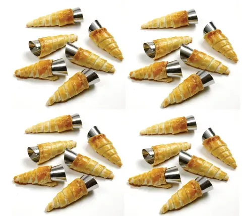 Pack X24 Cono Molde Para Cannoli Cachito Croissant Pan Danes-3