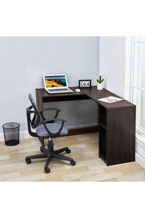 Escritorio Esquinero con 2 Repisas Café-1