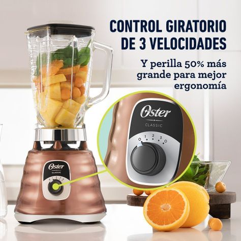 Licuadora clásica Oster® cobre con perilla ergonómica de 3 velocidades BLST4128-5